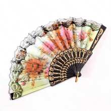 KIT 2/3/4  Leques dobrável de renda artesanal verão - Multicolorido - Visão 7