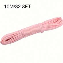 1 Pink 10m Luminous Parachute Rope, 550 Lbs Pulling Force, Multi-Functional Luminous Tent Rope, 9-Strand Outdoor Camping Survival Rope With Rubber Ring And Firmly Fixed, Material - Pink - View 9