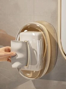 1pc Simple & Vintage Wall Mounted Tissue Box - Yellow - View 5