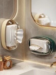 1pc Simple & Vintage Wall Mounted Tissue Box - Yellow - View 4