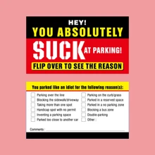 50入組『您停得像個白痴』商業名片,可寫的壞停車卡,違規多種原因,無許可區域違規警告通知。 - 紅色 - 查看 7