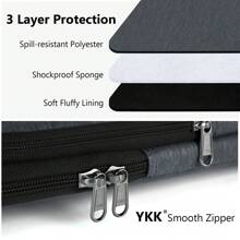 Laptop Sleeve 14 Inch Laptop Case Water Resistant Laptop Cover Bag Compatible 13.3 Inch Shock Resistant Notebook Protective Case - Gris - Ver 6