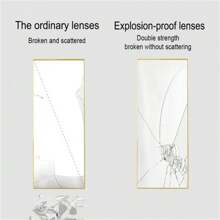 Full Length Mirror Floor Mirror Hanging Standing Or Leaning; Bedroom Mirror Wall-Mounted Mirror With Gold Aluminum Alloy Frame; 59" X 15.7" - Gold - View 3