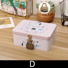 1pc Mini Portable Iron Storage Box With Password Lock For Make Up, Coins, Keys And Jewelry Storage - Multicolor - View 8