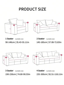 1pc Spandex Sofa Cover, Modern Style, Polyester Fiber Solid Color Anti-Dust Anti-Slip Sofa Slipcover, 1/2/3/4 Seater Universal - Mint Green - View 3