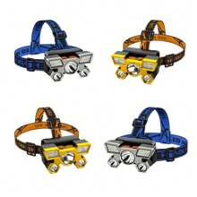 Paquete de 4 Lamparas Para Cabeza Linterna Tipo Minero de 5 LED 3 Modos de Iluminación Resistente al Agua - Multicolor - Ver 1