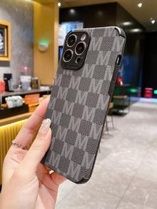 1個pu皮革手機殼與m字母貼紙,適用於iphone - 黑色 - 查看 3