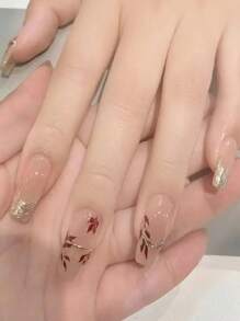 JIEYAN 24入組法式美甲套裝,適用於派對、日常穿搭和舞蹈,包含果凍凝膠和美甲沙板,讓你升級外觀 - 彩色 - 查看 1