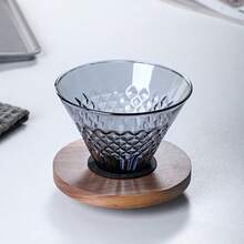 玻璃咖啡壺600ml容量鑽石咖啡壺手沖共享壺套裝家用咖啡杯過濾器簡單方便家庭聚會辦公室 - 灰色 - 查看 3