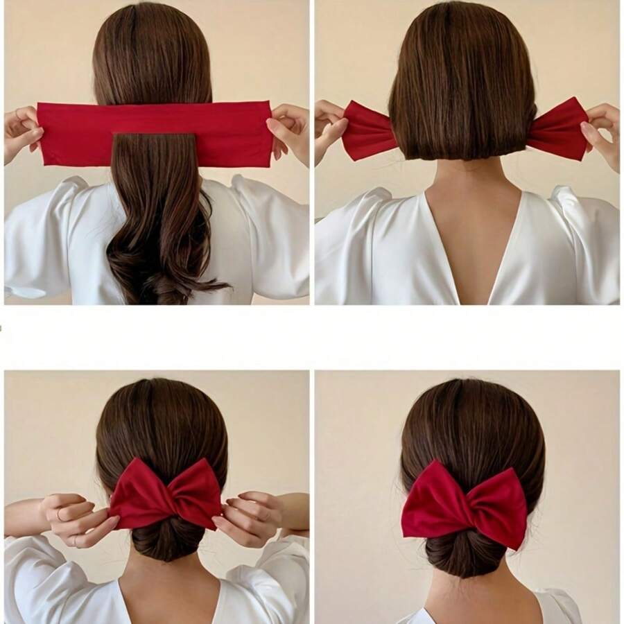 1pc Rotating Hair Twister Slouchy Twist Hair Tie Quick Hair Tie Cute Valentine's Day Valentines Hair Band Turban Headband Sweatband, School Stuff, College, Headbands