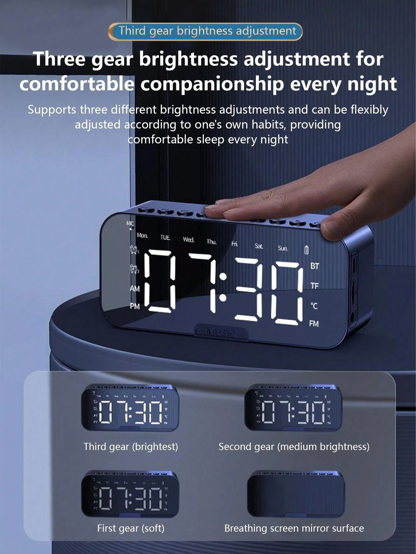 Ai Smart Wireless Alarm Clock Speaker Multifunctional Bass Electronic ai-smart-wireless-alarm-clock-speaker-multifunctional-bass-electronic