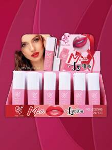 CAJA DE 24 PIEZAS DE BRILLO LABIAL-MATTE LIP GLOSS-LASTING LIPGLOSS - Multicolor - Ver 1