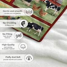 1件,柔軟且溫暖的奶牛絨毛毯,適用於沙發、床、露營等,多功能禮物毛毯,適用於全年,聖誕節禮物、感恩節禮物、新年禮物 - 彩色 - 查看 5