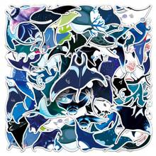 50入組魚紋理卡通動漫guka貼紙,可愛時尚愛情塗鴉防水貼紙,適用於筆記型電腦、水瓶、滑板、手機 - 藍色 - 查看 3