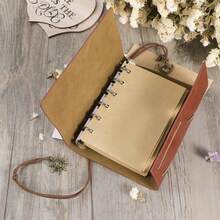 Libreta Vintage De Piel Cuaderno De Bolsillo - Negro - Ver 4