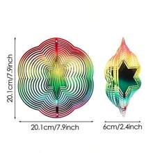 3d風旋轉裝飾品,彩色旋轉掛式室內陽台裝飾,轉騰曼陀羅風旋轉裝飾工藝品裝飾風鈴可摺疊防鳥防護,適用於戶外庭院和花園裝飾 - 炫彩蝴蝶 - 查看 6