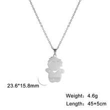 1條女士不鏽鋼愛情圖案卡通男孩和女孩吊墜項鍊,家庭聖誕禮物 - 小人系列 - 查看 22