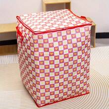 愛心格紋收納袋大容量收納盒衣物衣櫃收納袋可用來存放衣服被子玩具收納用品打包搬家袋 - 紅色愛心 - 查看 7