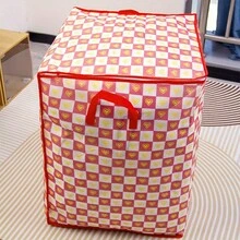 愛心格紋收納袋大容量收納盒衣物衣櫃收納袋可用來存放衣服被子玩具收納用品打包搬家袋 - 紅色愛心 - 查看 8