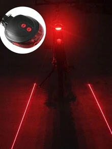 1PC Bicycle Lights, 5LED Ultra Bright Parallel Line Warning Laser Tail Lights, Night Riding Equipment - Black - View 3