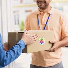 1捲500pcs聖誕節創意貼紙,適用於禮品包裝、信封密封和裝飾,適用於禮品包裝、手工藝品、信封、蛋糕杯和糖果裝飾和贈送,工藝標籤,1英寸(2.5cm) - 彩色 - 查看 4