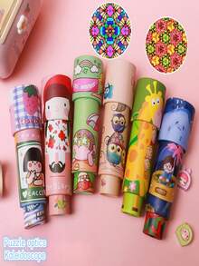 節慶禮物新卡通玩具,大型旋轉伸縮望遠鏡萬花筒,帶有變幻景觀,適合作為生日禮物（隨機顏色） - 彩色 - 查看 5