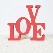 1個手工製作的紅色的實木製造的帶字母裝飾物品 - 紅色 - 查看 6