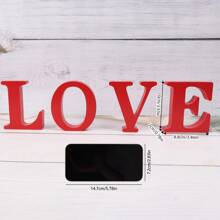 1個手工製作的紅色的實木製造的帶字母裝飾物品 - 紅色 - 查看 2