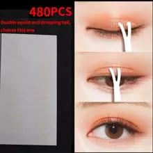 256pcs/480pcs/736pcs Water-Activated Eyelid Tapes 13-In-1 Set, Narrow Front Wide Back, Invisible Natural Double Eyelid Tapes Suitable For Students, Home, Office, Travel & Outdoor, Apply Eyeshadow First Then Tape