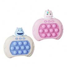 1pc Handheld Game For Kids, Pop Fidget Game Toys, Quick Push Game, Bubble Stress Pop Light Up Game, Mini Games Sensory Toys For Autistic Children, Halloween,Xmas,Birthday,New Year Gifts For Boys, Girls, Teens(Battery Not Included, LED Light Color Is Random) - Blue and White - View 6