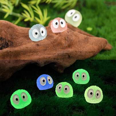 小型發光小精靈仙女花園配件,黑色燒結小人用於仙女花園裝飾、盆栽工藝裝飾、微景觀小矮人花園、戶外庭院裝飾