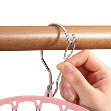 3pcs Stainless Steel Clothespins Set In Various Solid Colors For Socks, Underwear, Towels, Etc. With Anti-Slip Pads And Windproof Design To Prevent Clothes From Falling Off Without Taking Up Too Much Space. Ideal For Daily Laundry And Home Organization - Pink - View 10