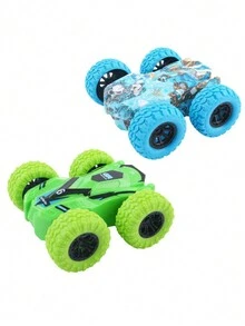 1入組每袋兒童慣性雙面越野車玩具,耐用特技賽車模型,男孩生日禮物,隨機顏色 - 彩色 - 查看 6