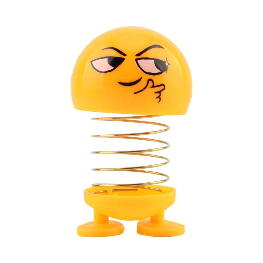 PowerMotor 具彈簧微笑的搖頭機車娃娃,有趣創意的可愛車內裝飾配件 - 棕色 - 查看 1