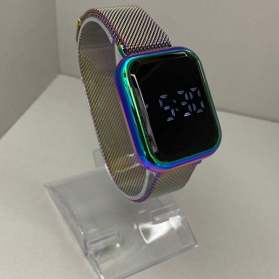 ZOEA Reloj Unisex con Pantalla LED Táctil, Correa de Malla Metálica, Diseño Elegante,Varios Colores Disponibles para Uso Diario y Casual - Multicolor - Ver 1