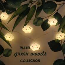 一條串聯的led電池盒燈,形狀為笑臉,星星和雲彩。包含兩種照明模式:閃爍或恆定。適用於商店,櫥窗,房間的裝飾,以及求婚,攝影背景和生日派對。 - 黃色 - 查看 5