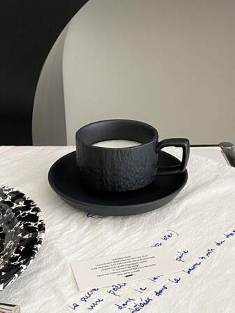 1 st matt keramik kaffekopp och fatset, elegant lyxigt porslin för hemmet, kontoret, eftermiddagste, lämplig för sovrum, vardagsrum, matsal, utmärkt present och festtillbehör