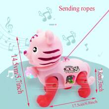 1隻卡通老虎拉動電動玩具,2024新年無電池版 - 彩色 - 查看 4