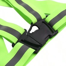 Reflective Vest With High Visibility Weaving Tape, Elastic, Night Running Riding Safety Vest - Green - View 7