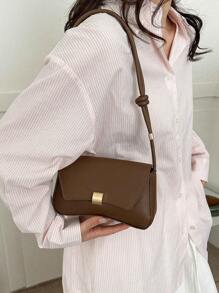 复古轻便商务休闲巧克力棕色翻盖包，复古PU材质，适合青少年、女性、大学生、年轻职业人士和上班族，完美适用于办公室、校园、工作、商务、通勤、户外活动、旅行、徒步等各种场合，一款复古女包