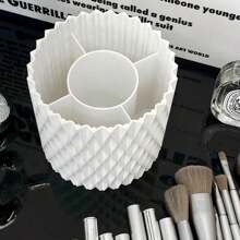 1入組桌面整理收納盒，360度旋轉筆筒，辦公桌用品，鉛筆筒，藝術用品整理收納盒，適用於辦公室和家庭桌面整理 - 白色 - 查看 4