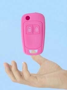 1入組螢光藍色矽膠汽車鑰匙套,2個按鈕,適用於opel Astra J Corsa D,zafira A C,mokka,insignia,meriva - 粉色 - 查看 1