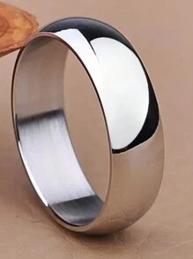 1pc Simple Polished Ring, Men'S High-End Texture Wedding Ring, Fashionable And Versatile Couple Ring, Christmas Gift, Exquisite Daily Accessory - Ring - View 4