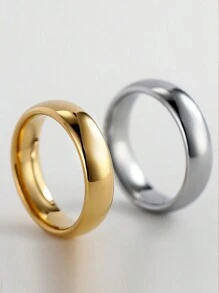 1pc Simple Polished Ring, Men'S High-End Texture Wedding Ring, Fashionable And Versatile Couple Ring, Christmas Gift, Exquisite Daily Accessory - Ring - View 1