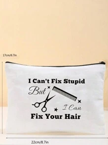 1入組美髮師禮物,美髮師化妝包,有趣的理髮師禮物,化妝品袋化妝盒,聖誕靈感畢業禮物 - 白色 - 查看 4