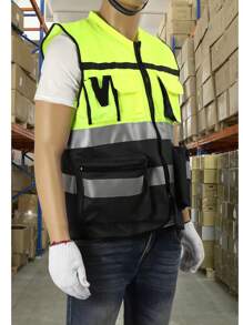 Reflective Vest Clothing Fluorescent Yellow Breathable Worksite Sanitation Traffic Service