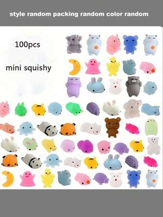 15/24/32/52/100pcs Random Kawaii Mochi Squishy Toys For Party Favors, Mini Stress Relief Toys Halloween Party Favors, Christmas Halloween Mardi Gras Toys Gifts Stress Relief Toys, Stress Balls Fidget Toys,Sensory Balls Classroom Prizes Goodie Bag Stuffers, Random Style, Random Color, Random Packaging