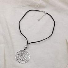 波西米亞風格編織繩帶漩渦吊墜文藝復古時尚個性項鍊首飾 - 款式一 - 查看 4