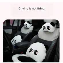Car Seat Cushion, Panda Shaped Waist Protection Pillow Car Seat Cushion, Creative Comfort Warm Seat Cushion For Winter, With Cartoon Design, Car Accessories - Panda Headrest - View 8