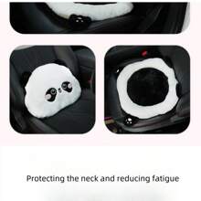 Car Seat Cushion, Panda Shaped Waist Protection Pillow Car Seat Cushion, Creative Comfort Warm Seat Cushion For Winter, With Cartoon Design, Car Accessories - Panda Headrest - View 9